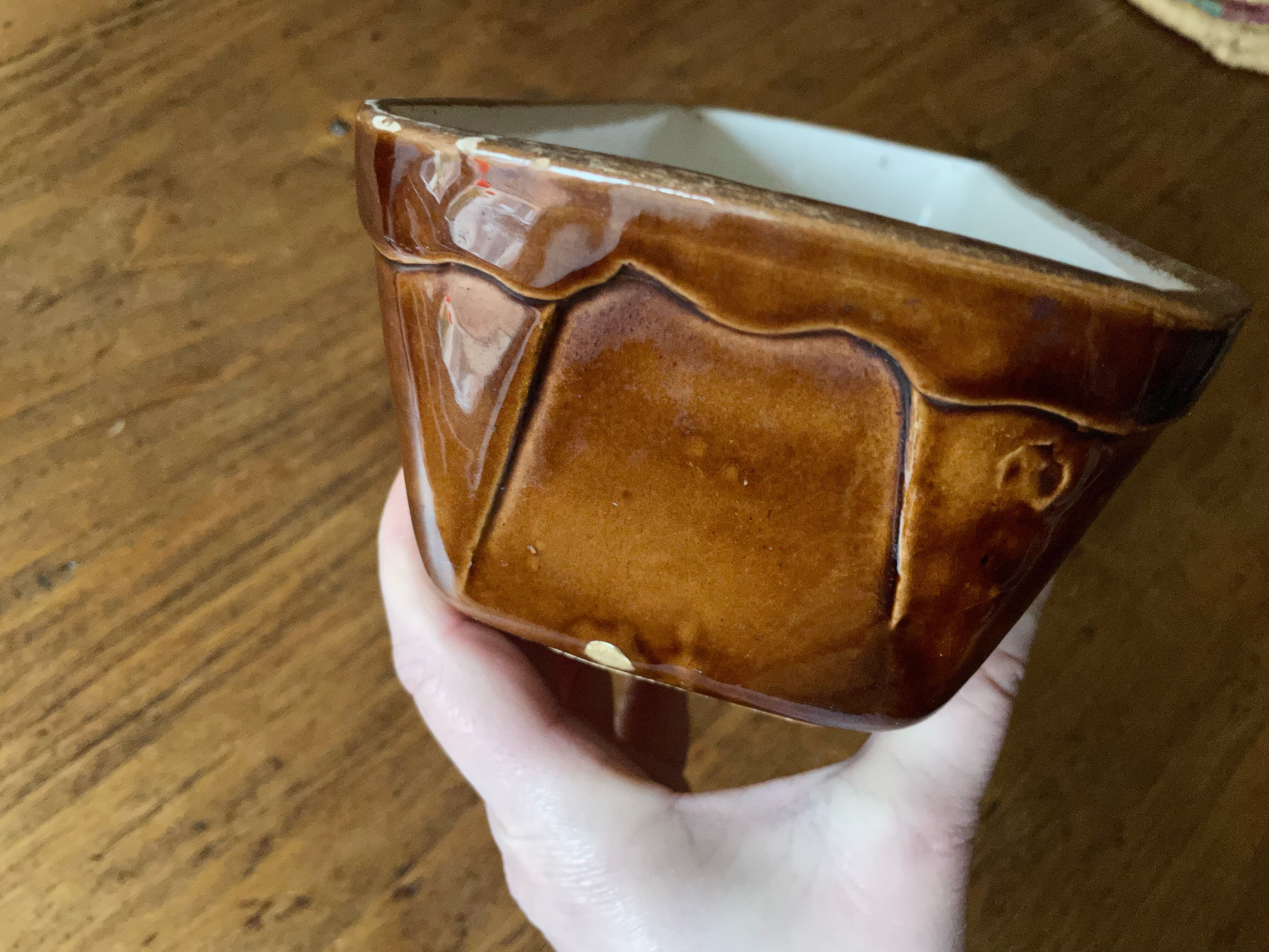 Antique terrine dish - ceramic - rectangular - vintage