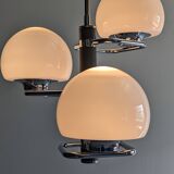Italian Space Age chandelier with 3 opaline lights from the 60s and 70s