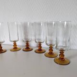 set of 6 yellow-footed champagne flutes
