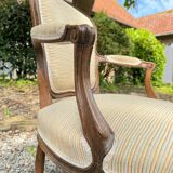 Pair of louis xv style natural wood armchairs xix eme century