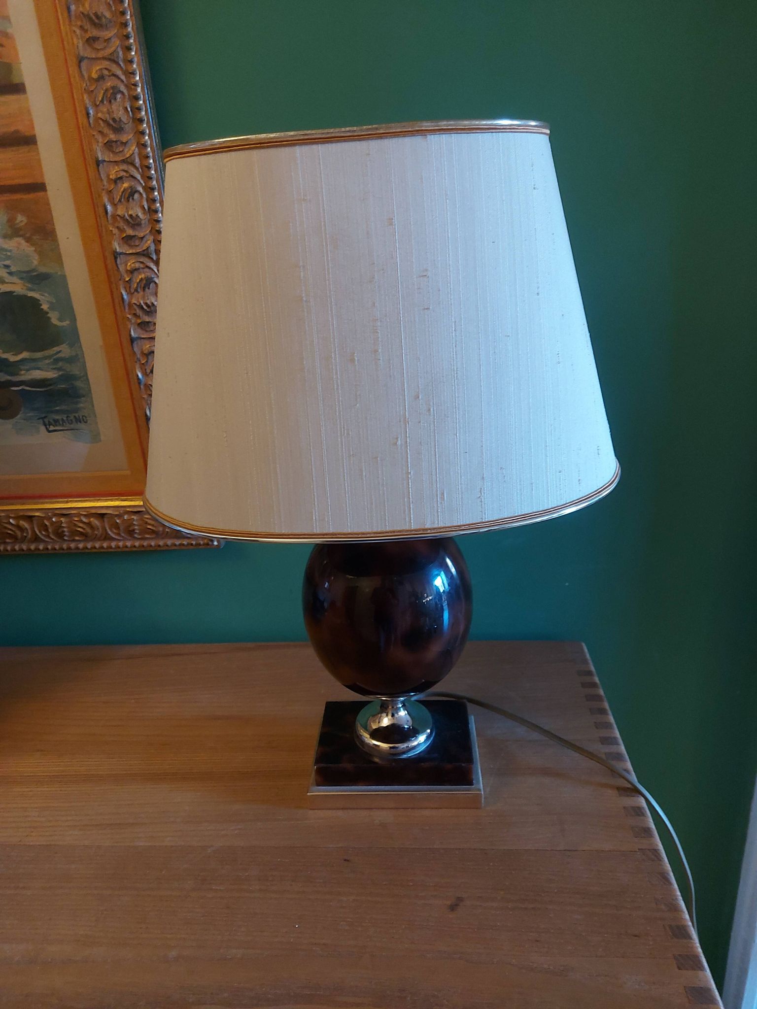 Lampe avec abat jour années 80'S Delmas