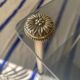Old glass and brass stool