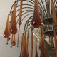 Vintage 1970s brass and Murano glass chandelier