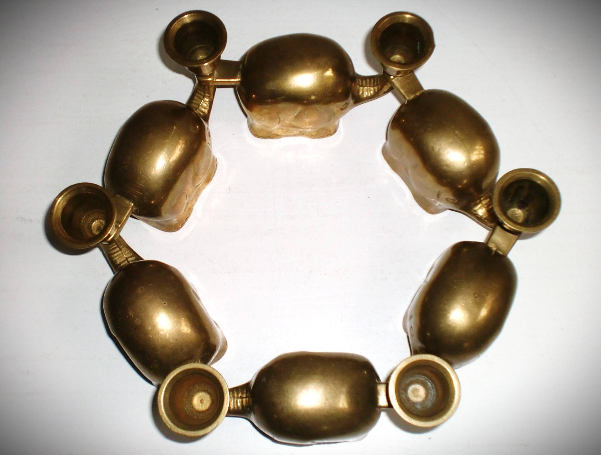 Set of 6 Art-Deco Brass Elephant Candle Holders / Candle Stands