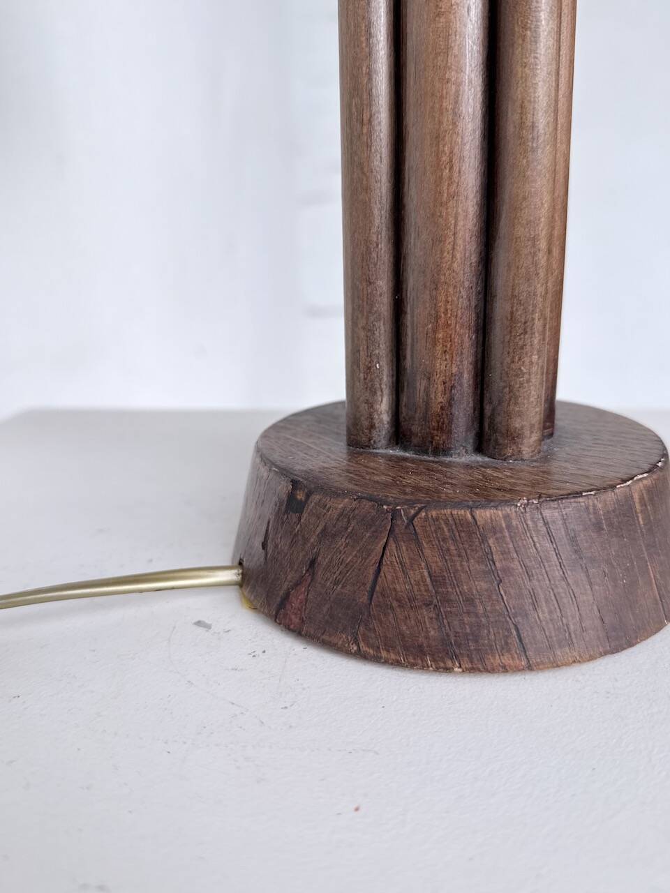 1940s Art Deco oak desk lamp