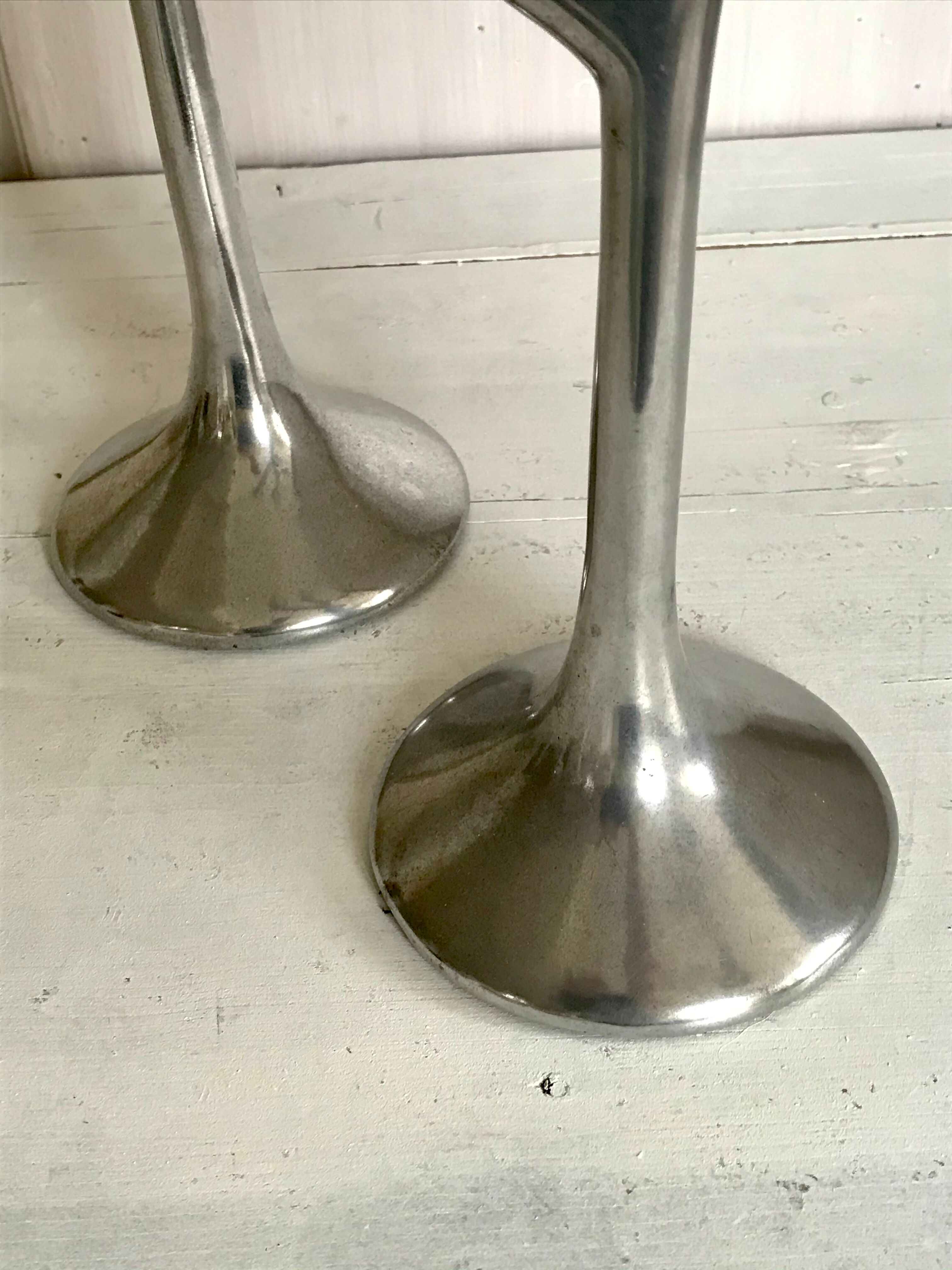 Pair of 70's design candlesticks