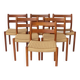Lot de 6 chaises de salle à manger en teck Niels Otto Moller, modèle 84, 1976 – Cordon renouvelé