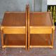 Pair of Maugrion rattan tables for Roche Bobois, rattan bedside table