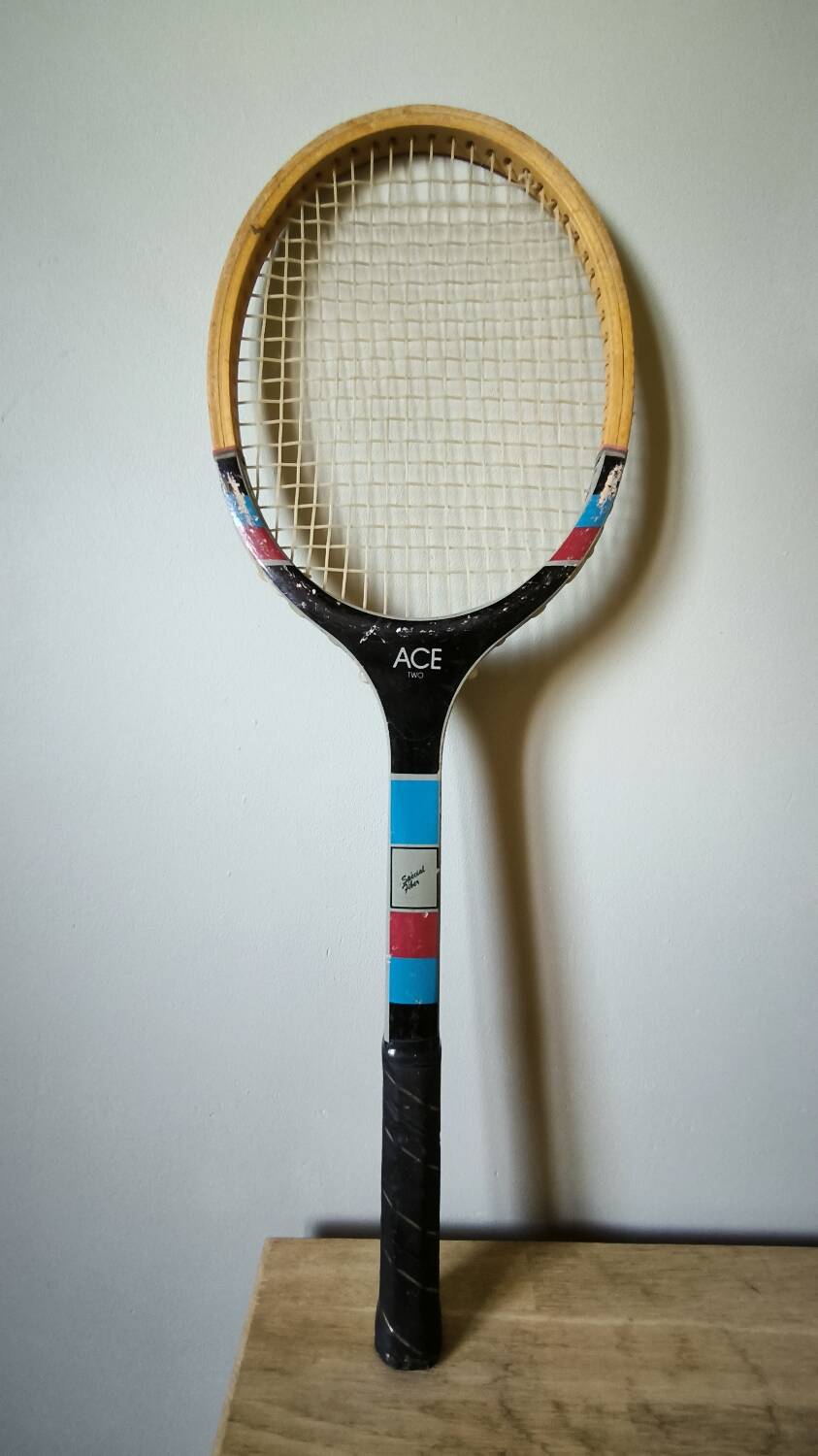 Vintage wooden tennis racket Ace Two Sport 2000