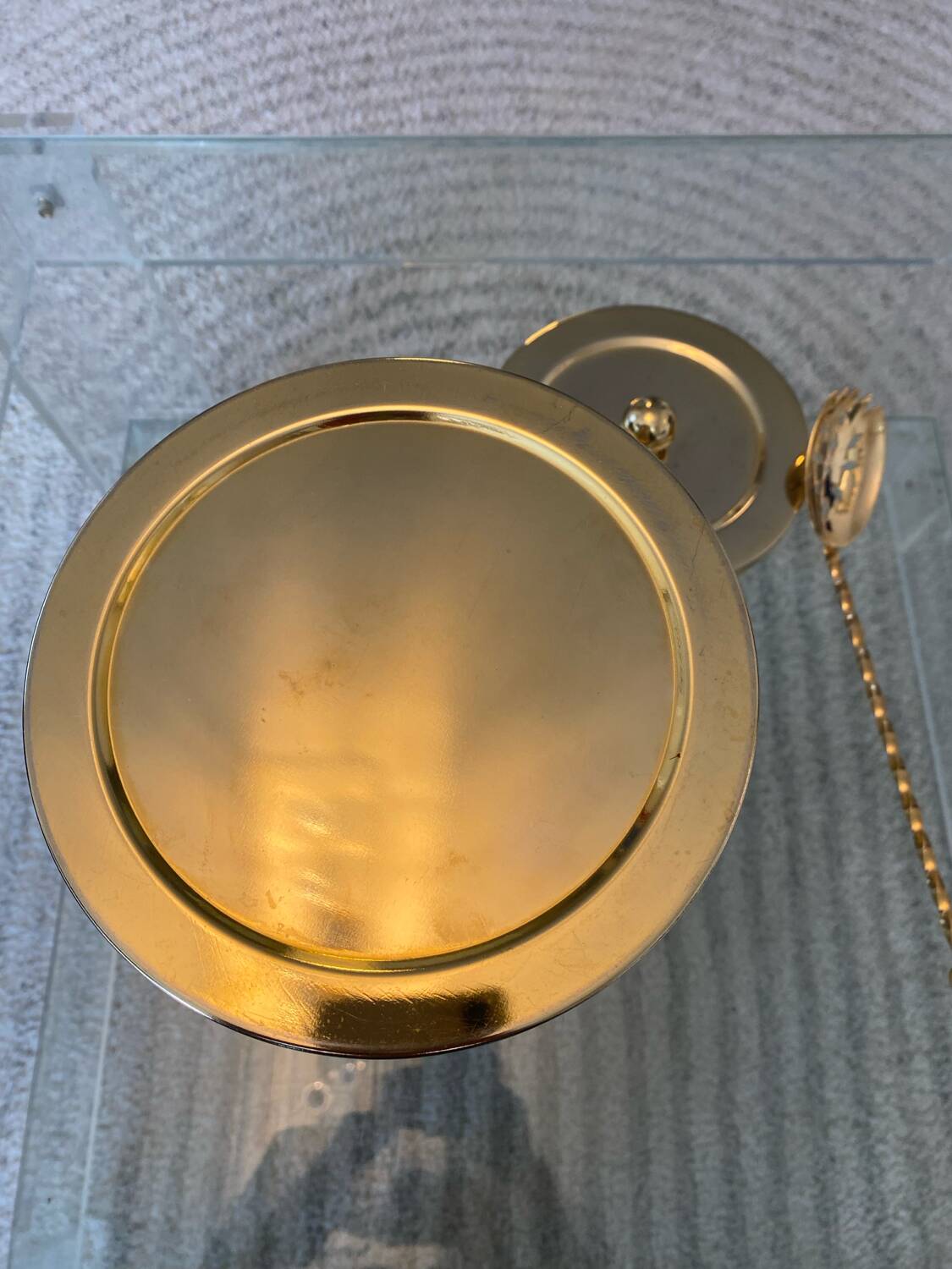 Vintage Hollywood Regency Gold Ice Bucket