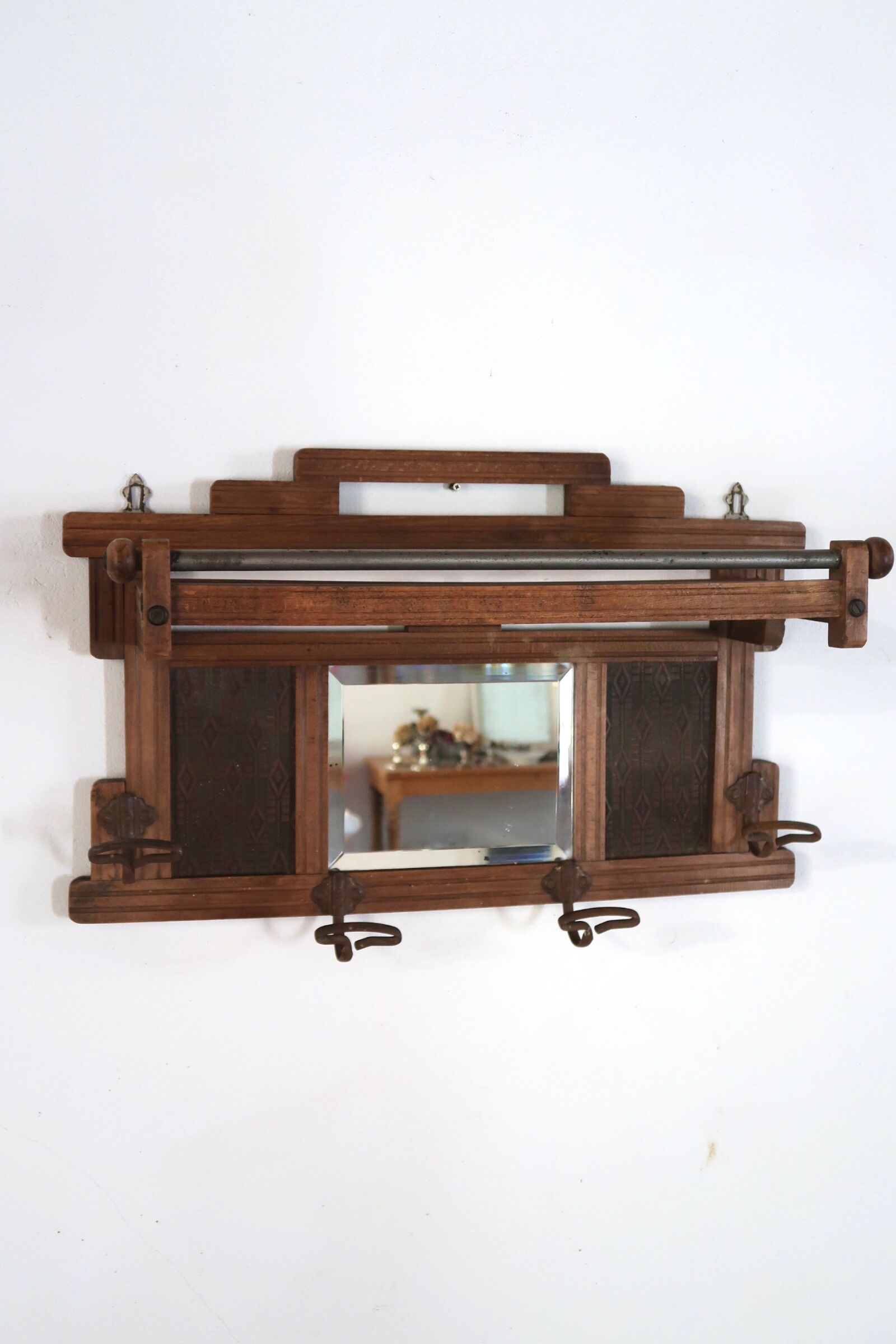 Art Deco wall coat rack