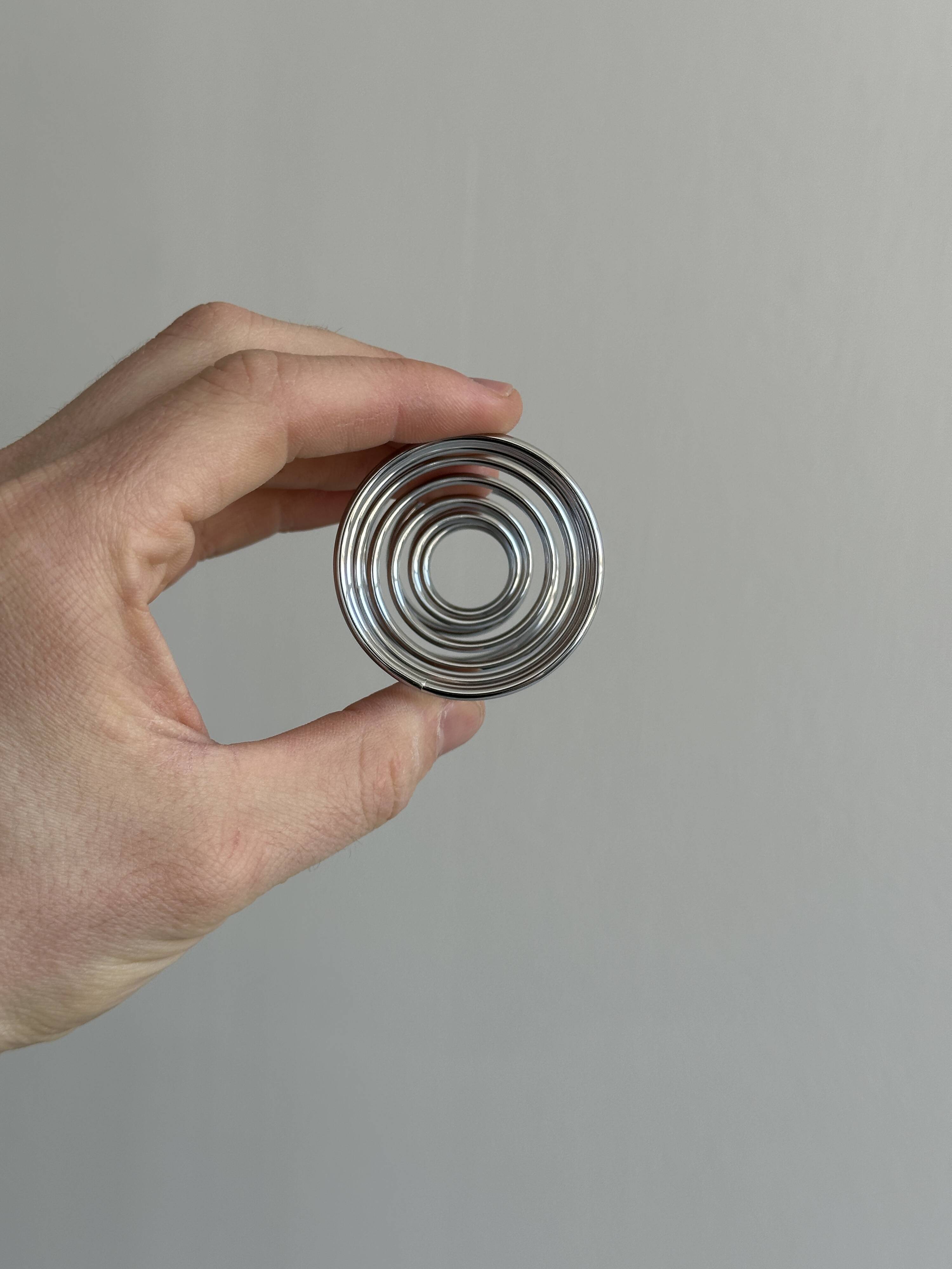 Set of 8 silver metal egg cups