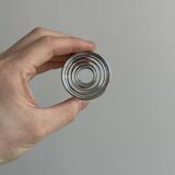 Set of 8 silver metal egg cups