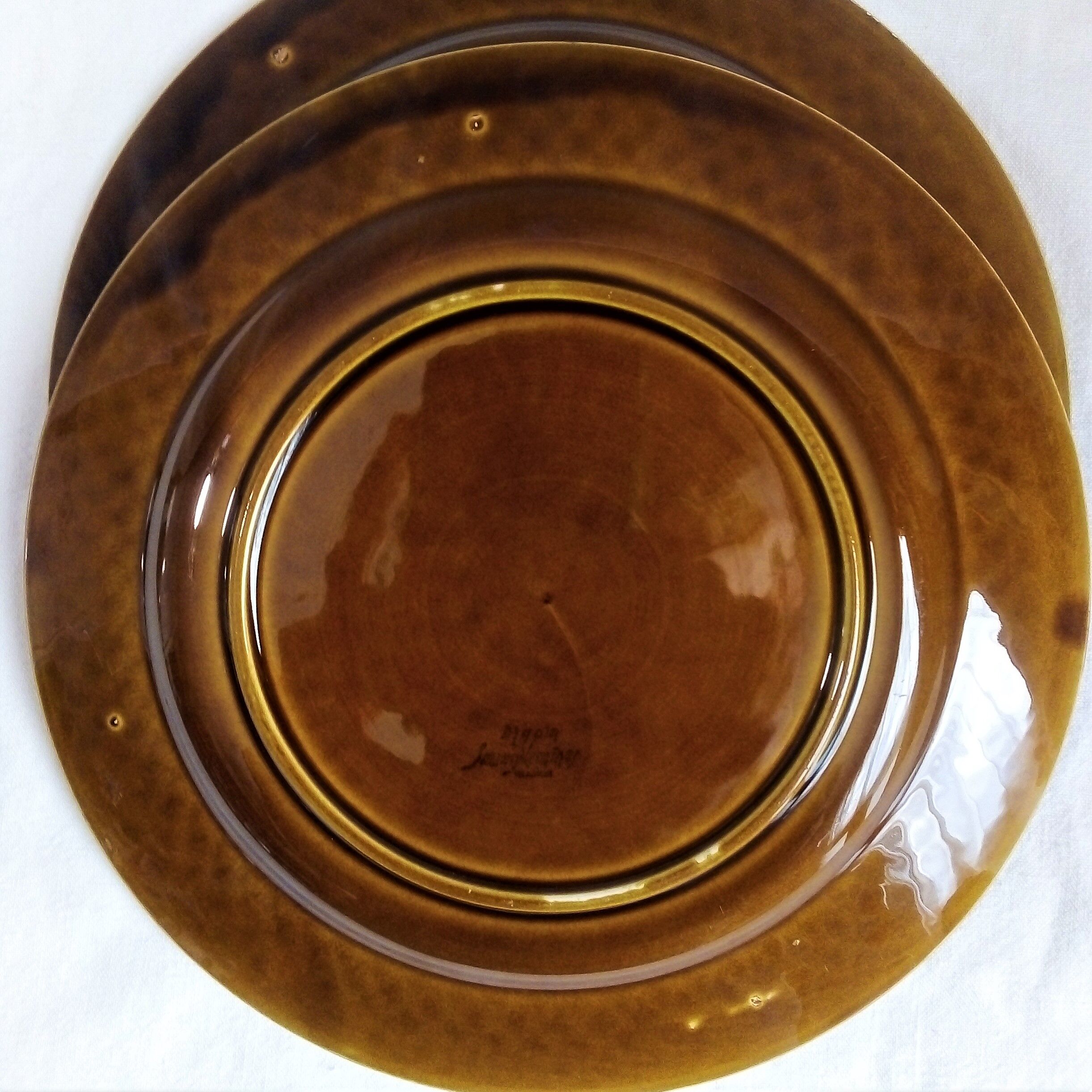 Art Deco fish plates by the Digoin Sarreguemines earthenware factory