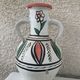 Pair of amphora vase, vintage artisanal and oriental pottery