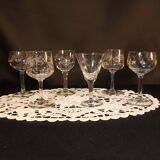 6 verres à porto ciselés