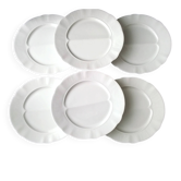 6 asparagus plates in Pillivuyt porcelain