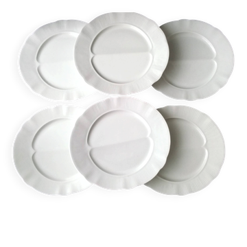 6 Assiettes à asperges en porcelaine Pillivuyt