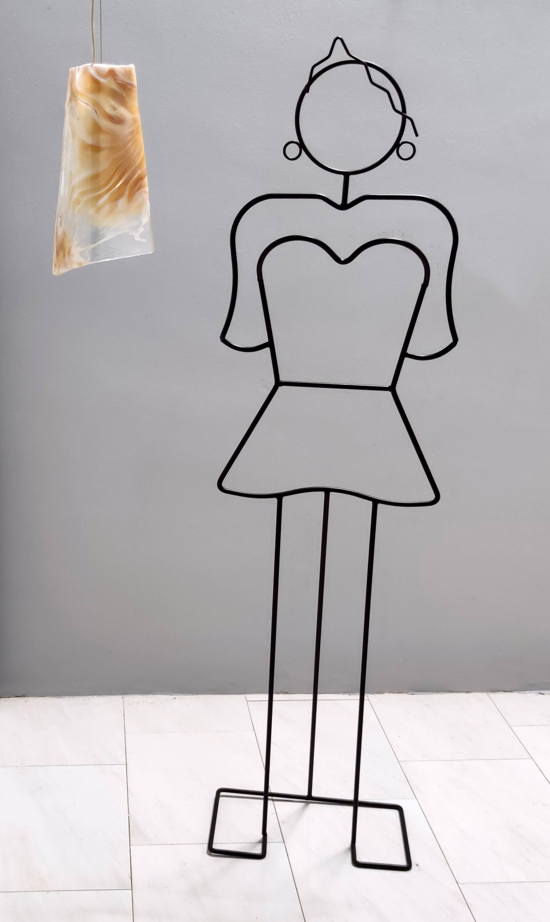 Orange Murano Glass and Brass Pendant by La Murrina, Italy, 1980s