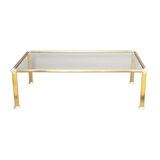 Chrome & brass column legs coffee table