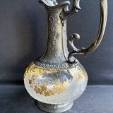 Glass or gold crystal ewer – Gallia Métal Alfénide for Christofle