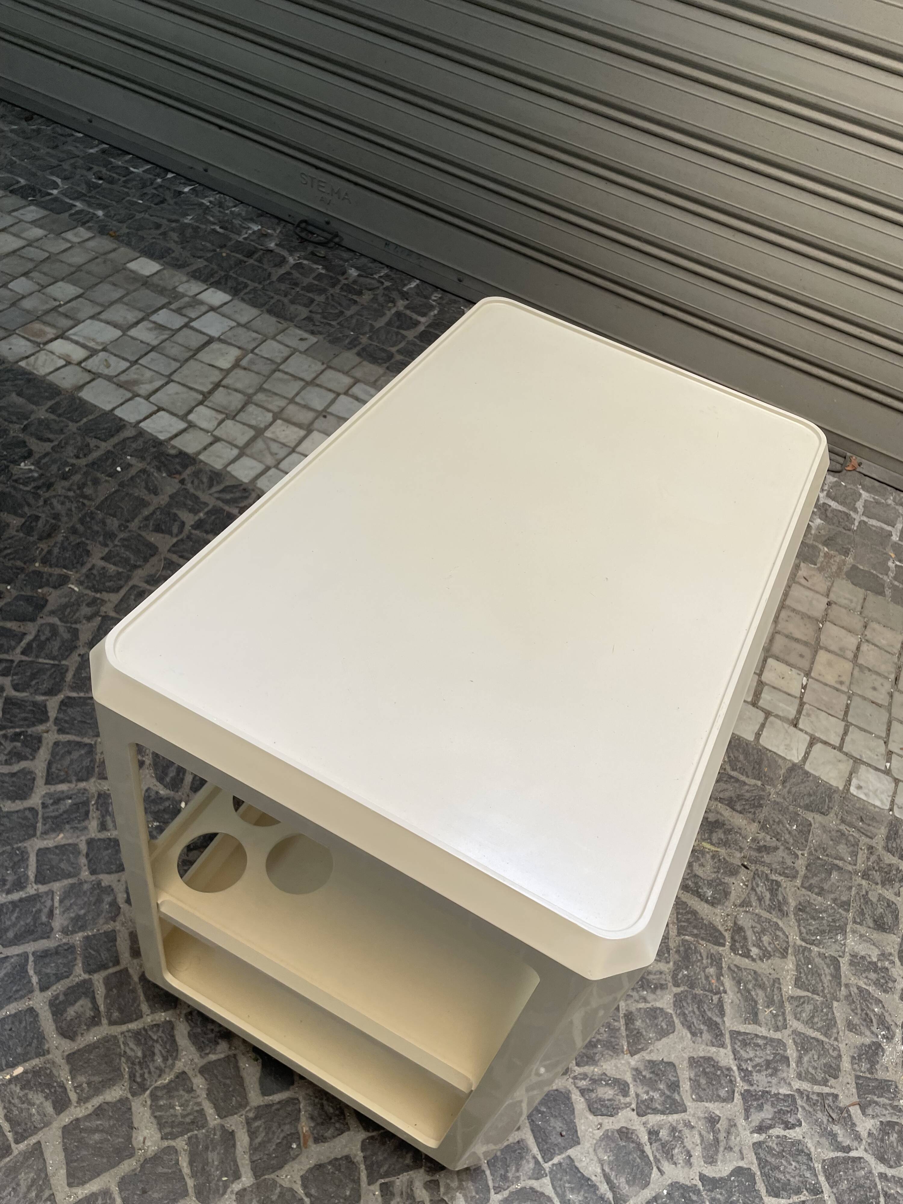 Kartell white ABS bar cart