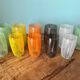 Colored glasses for water and wine mid-century modern 50s 60s