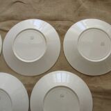 6 plates a decor floral and garland faiencerie de luneville