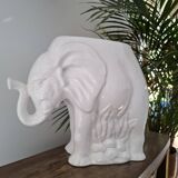 Elephant vase / cache pot in white ceramic