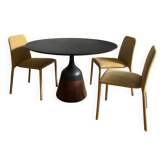 Table coin  wendelbo  + 3 chaises time novamobili