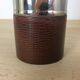 Vase rouleau acier chromé et simili cuir
