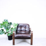 Armchair brown leather, 1970