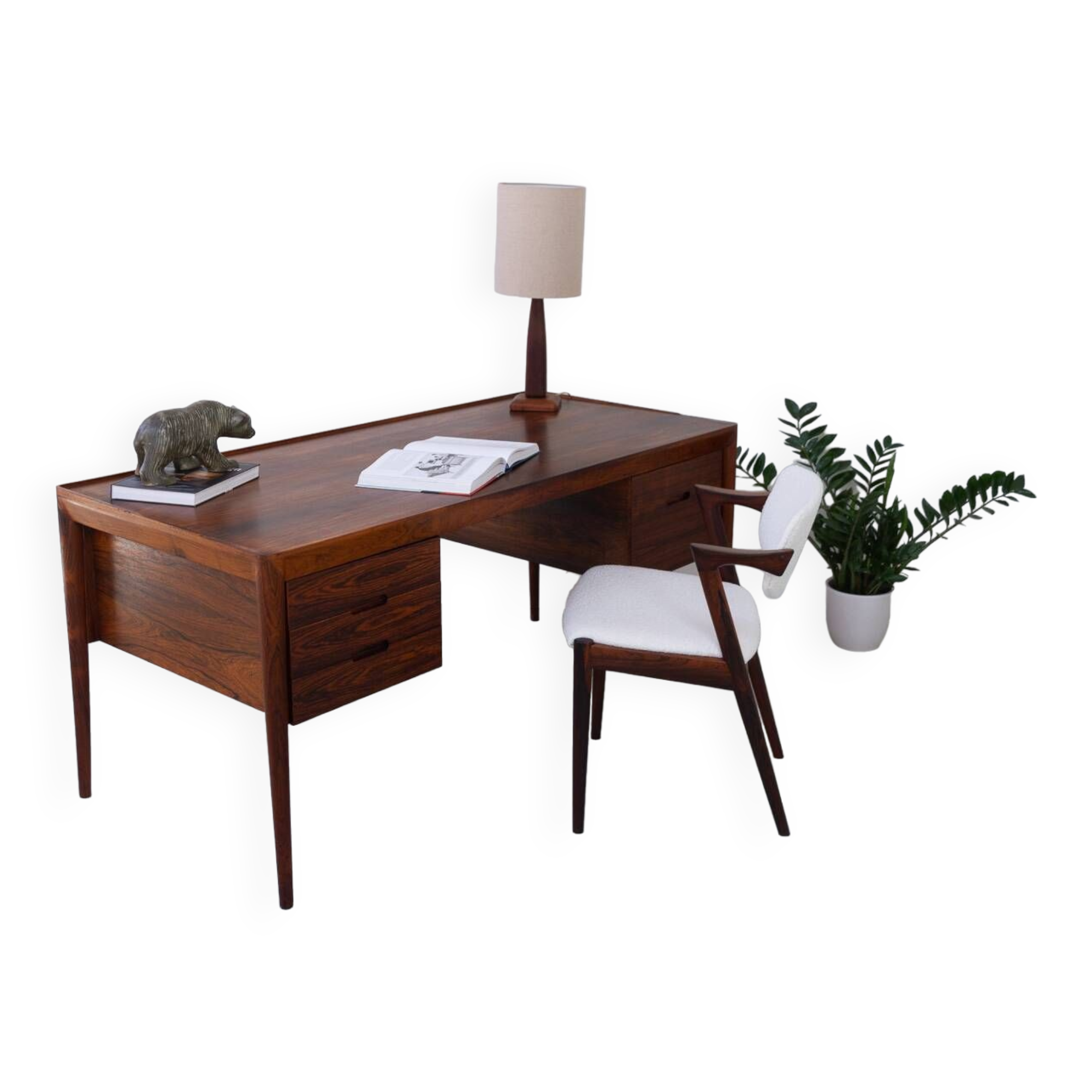 Vintage Danish Teak Table Lamp, 1960s