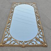 Hollywood Regency Wall Mirror in Brass, Neoclassical Style, 1950s