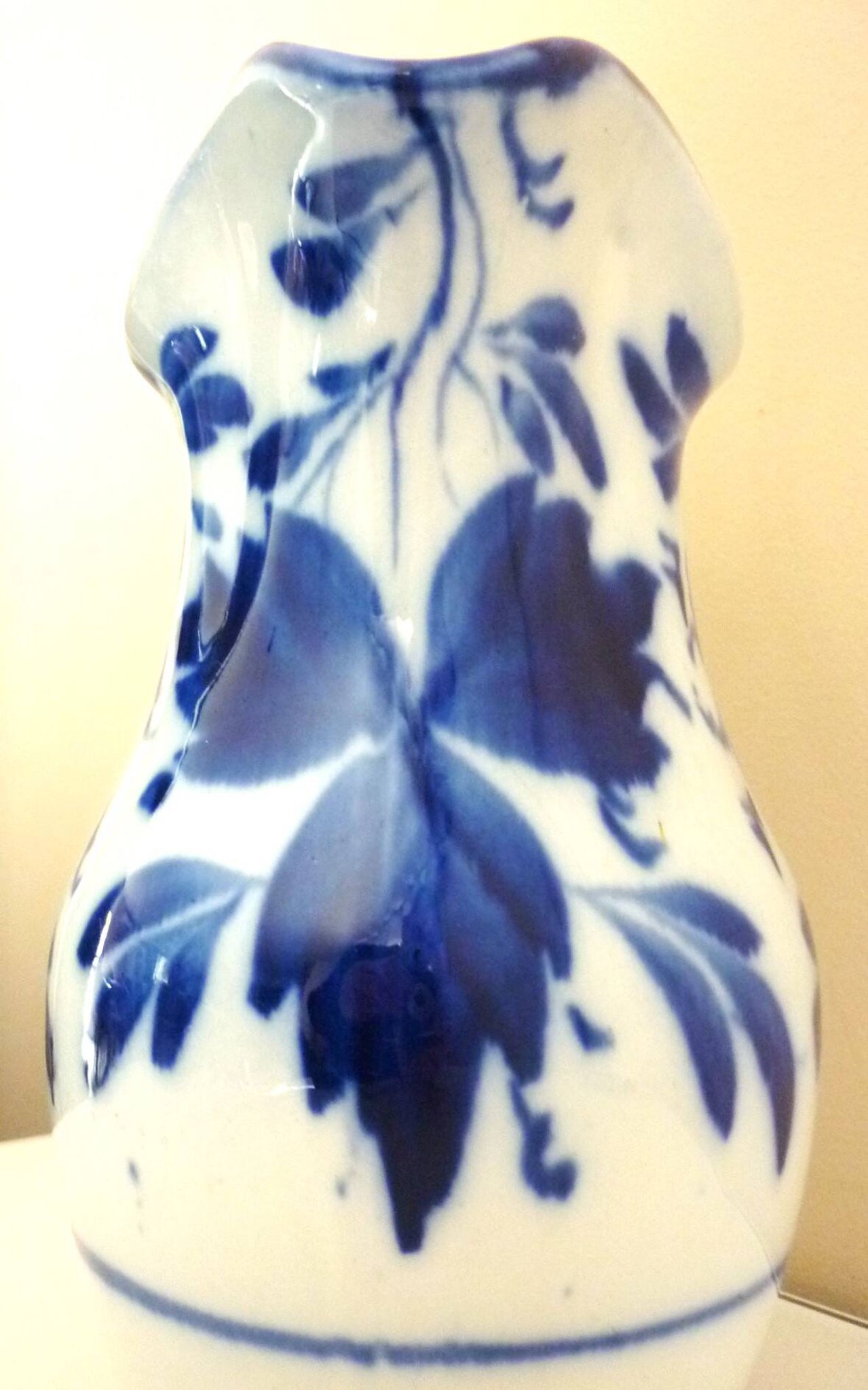 Carafe, antique jug, porcelain with stylised cobalt blue decorations, Art Deco.