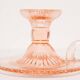 Pale pink glass candlestick mid-century, Europe, 1960s