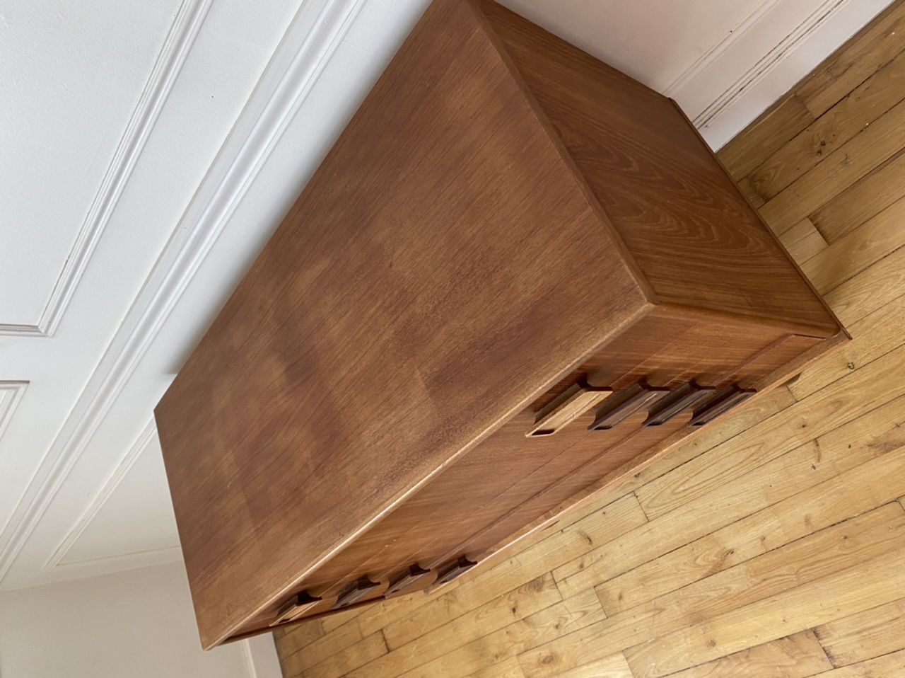 Scandinavian style chest of drawers in vintage teak