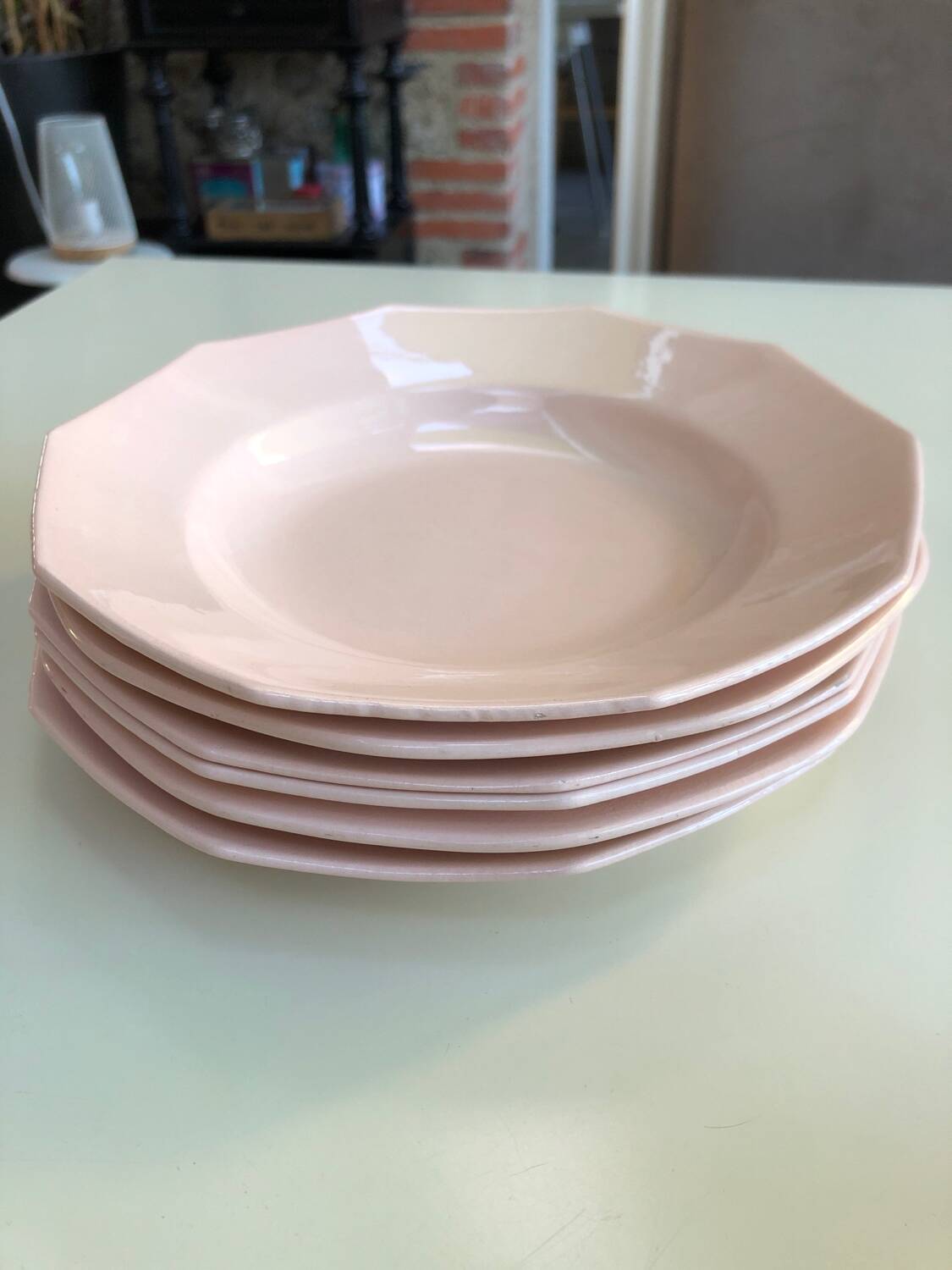Powder pink Saint Amand plates