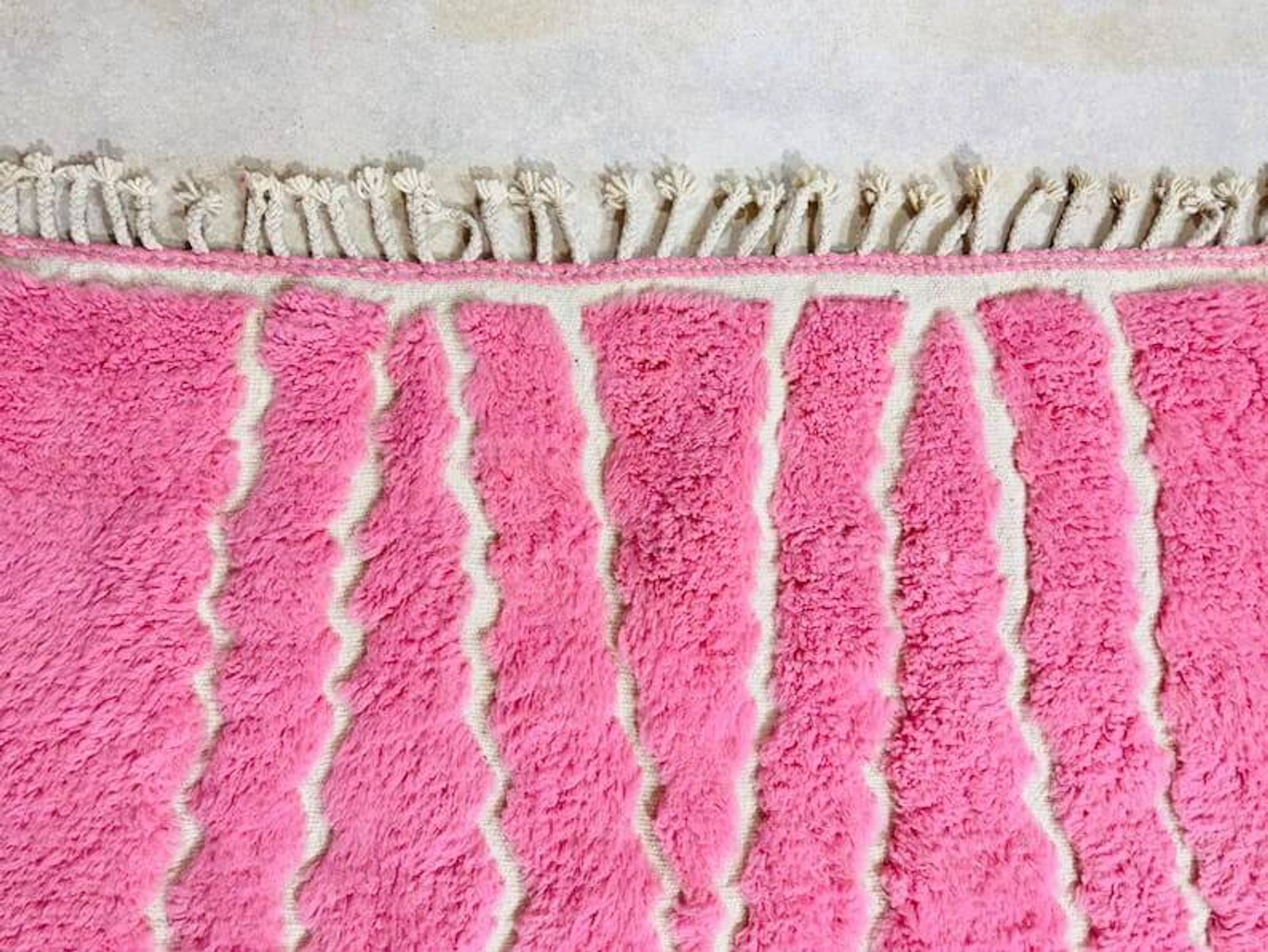 Tapis berbere de atlas fait main rose