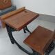 Wooden swing desk and porcelain dolls