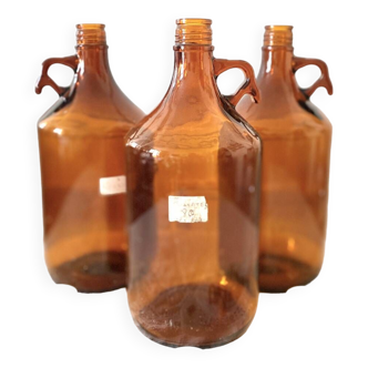 Carboys with handles for laboratory bottles in amber glass brand Prolabo 3L