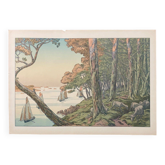 Lithographie par Henri Rivière, Soir d'été