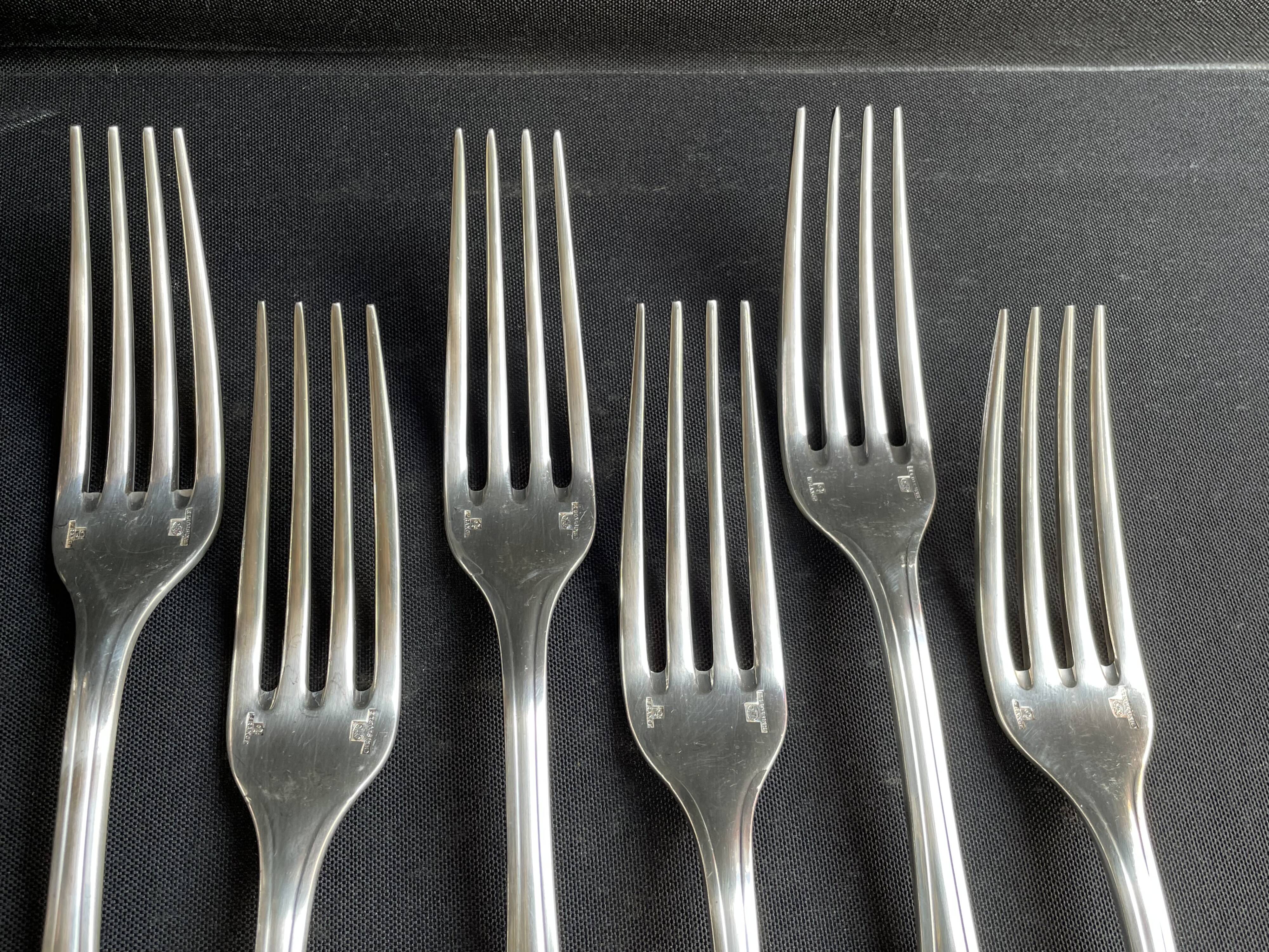 6 christofle pompadour table forks
