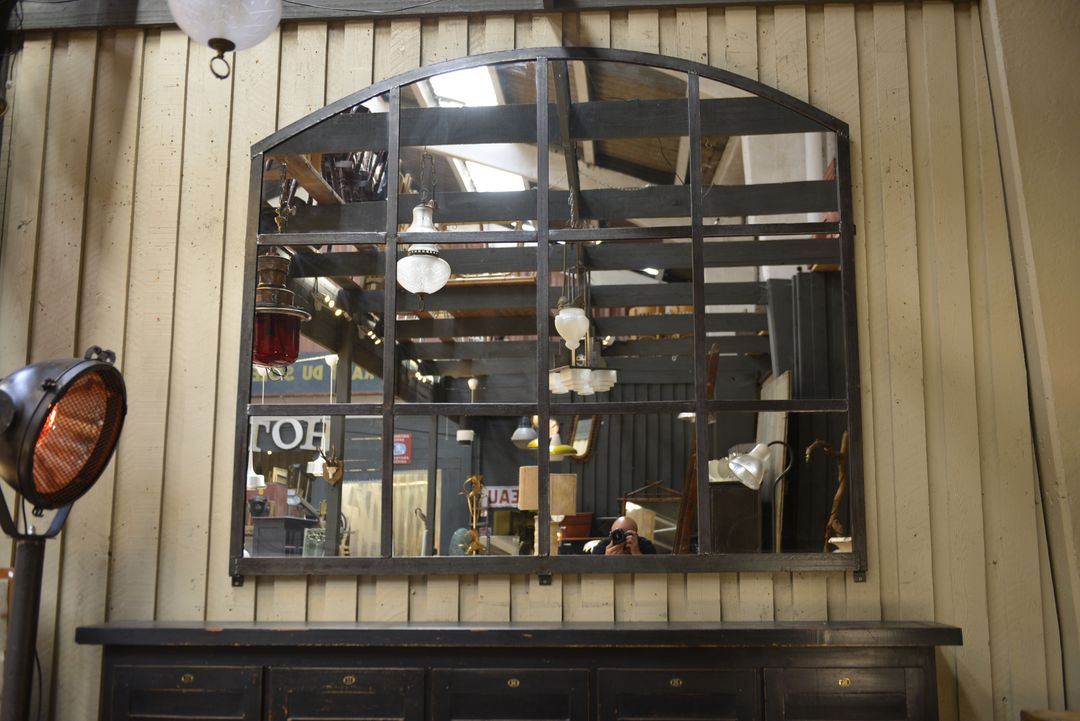 Metal factory window mirror 1930 195x170cm