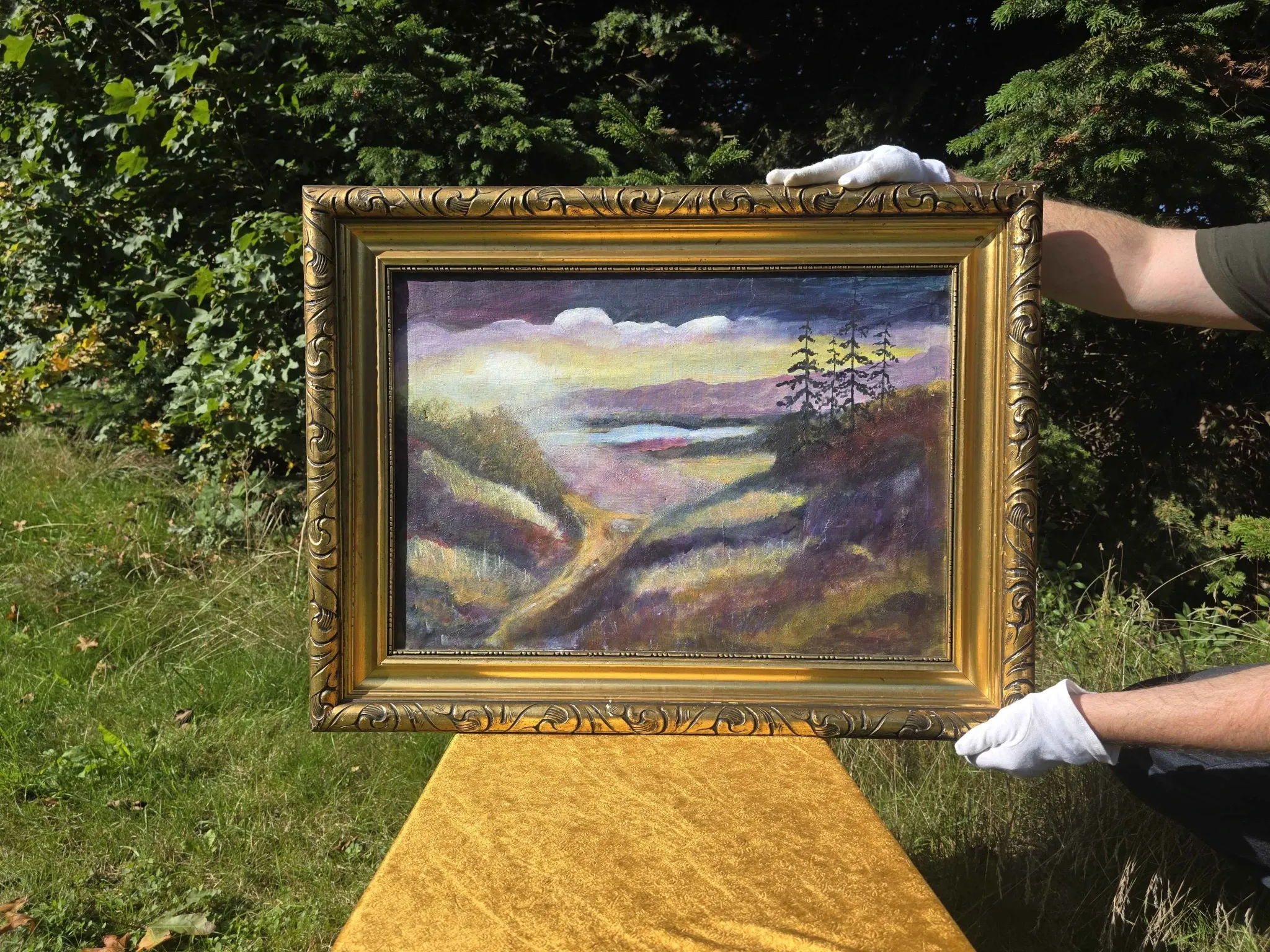 Vintage Moody Impressionist Oil Landscape Painting