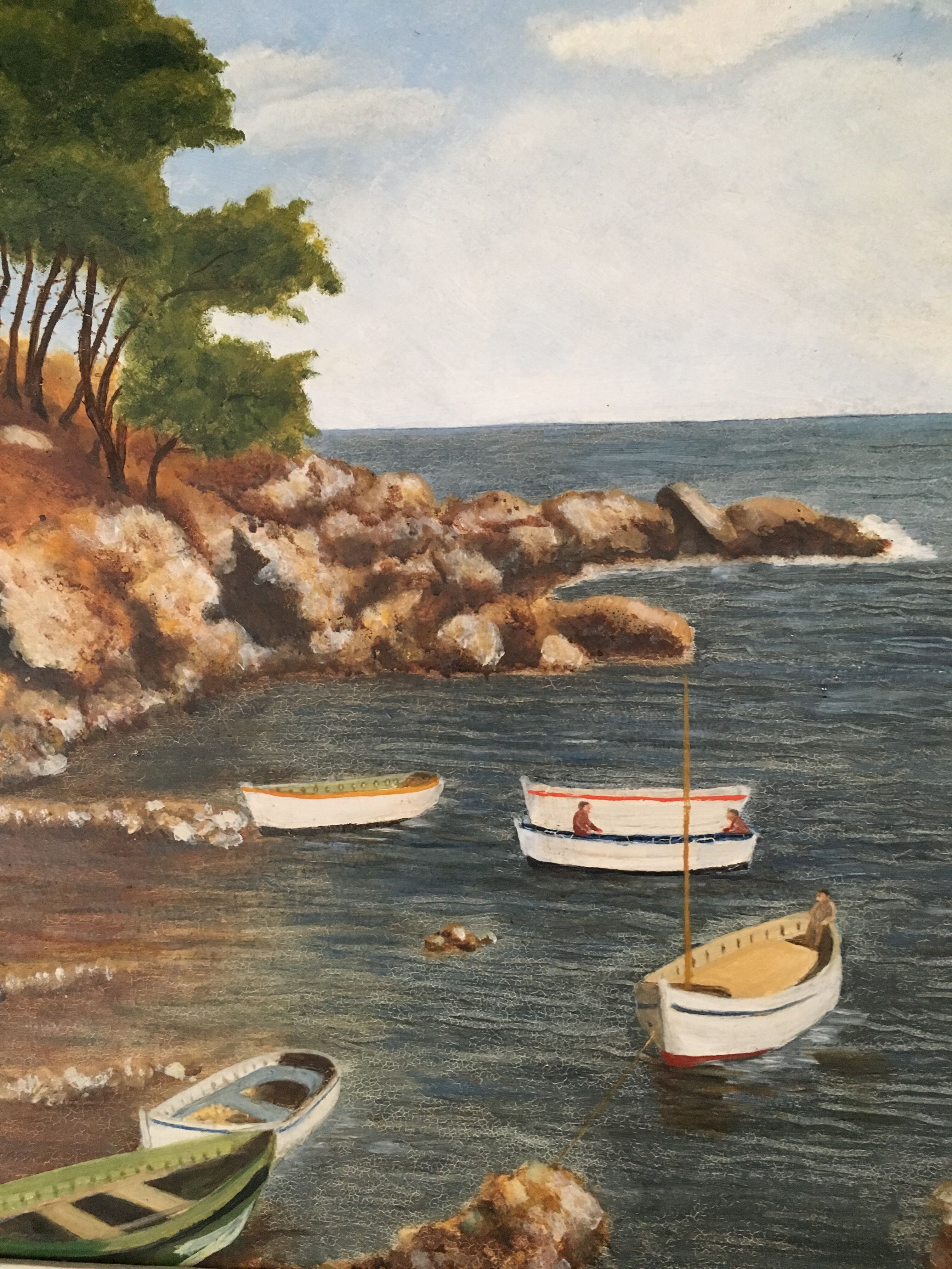 Table seaside landscape Cote d'Azur years 60