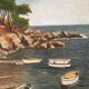 Table seaside landscape Cote d'Azur years 60