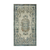Handmade contemporary oriental 1970s 161 cm x 291 cm blue carpet