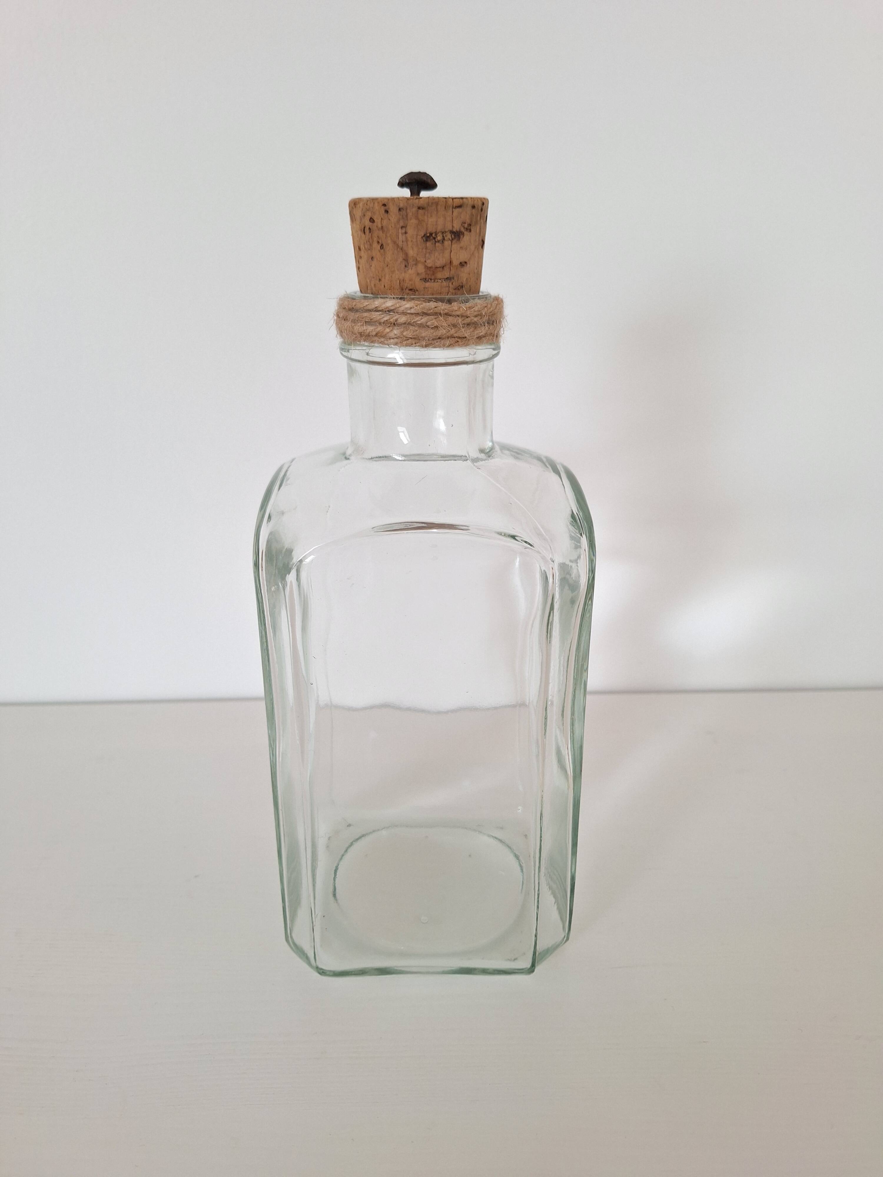 Glass bottle and cork stopper
