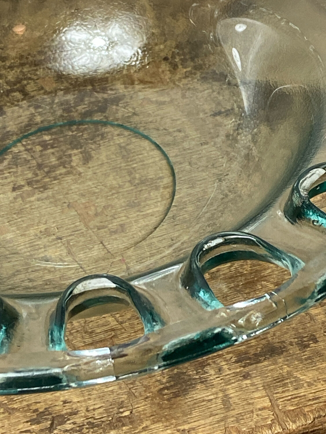 Blown glass salad bowl